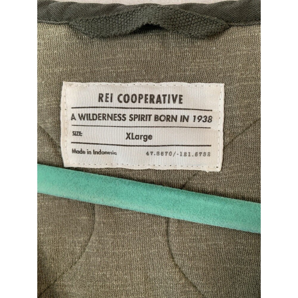 REI Co-Op Jacket Women Size XL Green Norseland Corduroy Quilted Military Snaps - Picture 3 of 8